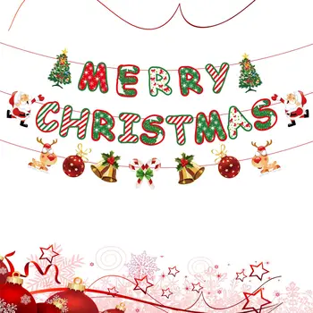  1 бр. Коледна Украса Венец Банер на Дядо Коледа за Дома Навидад Noel 2022 Коледна Украса Коледен Декор Нова Година 2023
