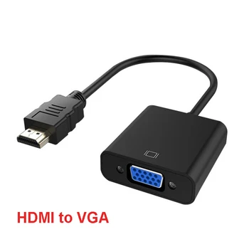  10 бр./лот, Позлатени 1080 P HDMI-VGA Конвертор, Кабел-адаптер с аудио Кабел Захранване, за преносим компютър, телеприставка PS4 HD TV