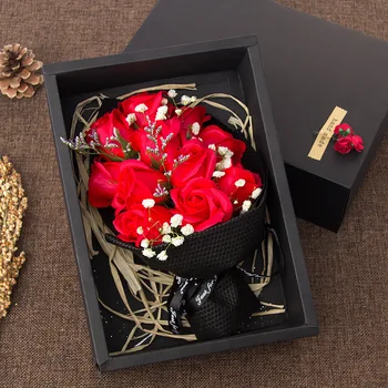  11 Изкуствени Цветя Сапун Цветен Букет Творчески Подаръци за Деня на Благодарността, за Приятели, Подаръци за Рожден Ден, Сватба Начало Декор на Рози