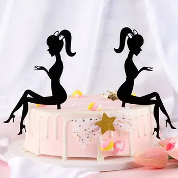  1БР Високи Токчета Дама Момиче е богиня стил на висок ток богинята торта карта на партията яйце десерт маса торта декорация