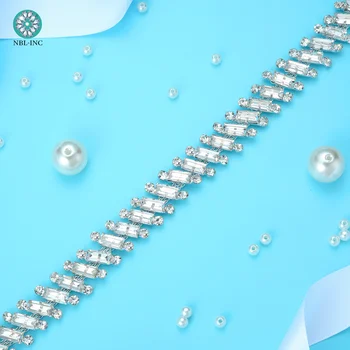  (20 ярда) търговия на Едро сребърен заваряване кристал кристал довършителни шият за сватбен вечерна рокля аксесоар WDD1262