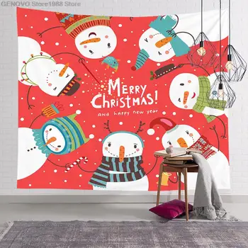  2020 weihnachten hängen tuch benutzerdefinierte гниене Santa nacht hintergrund tuch палки nacht dekoration wandteppich