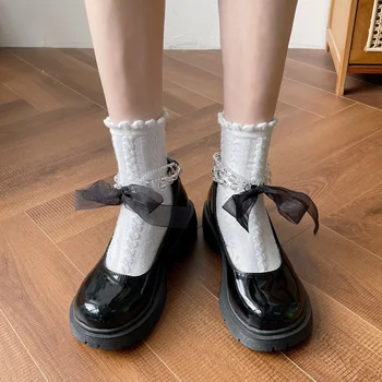  2022 Ретро Британски Стил Zapatillas Mujer С Перлата Декорация Mary Janes Дамски Обувки На Платформа с Каишка и Катарама от Дамски Обувки на Нова