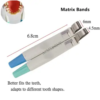  20pcs Зъбни Матрични Лента Регулират Матрица на Матрицата на Системата Стяга Стоматология Попълване на Зъбите Профекто Секционни Оформен Материал 4,5 / 6 мм