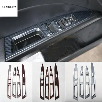  4 бр./лот, ABS-карбоновое влакна, зернистая или дървена зернистая автомобили панел за вдигане на прозорци, декоративна капачка за 2017-2018 Ford Mondeo