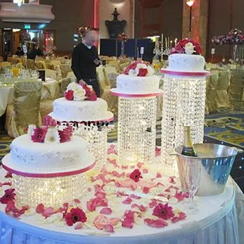  4 бр./лот центъра на Сватбена Торта Дисплей Рожден Ден украси Crystal Акрилни торта стойка