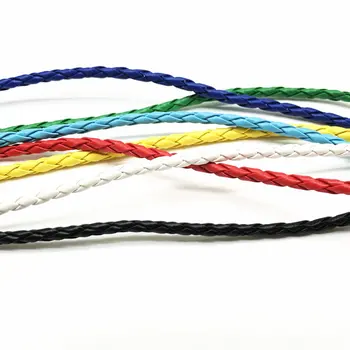  4 мм многоцветен допълнителни 3 М четырехнитевая на плетени въжета от изкуствена кожа, кожено въже, въже за мобилен телефон, направи си сам, колие, гривна, въже за ръчна работа