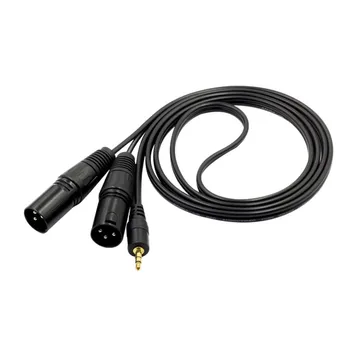  5 метра 1.5 M Двоен женски/мъжки XLR до 3,5 мм, Y-разветвительный кабел XLR до 1/8 инча Mini Jack TRS Стерео Aux Свързване на микрофон Пач-кабел