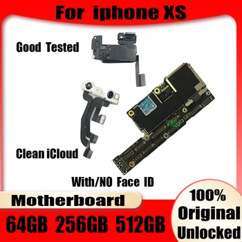  64 GB-256 GB-512 GB с / Без идентификатор на лицето за дънната платка iPhone XS Оригинална Отключване на Безплатен Тест логическа такса icloud Поддръжка актуализации на ОС и 4G LTE
