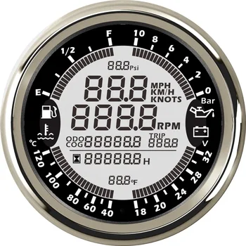  85 mm Мултифункционален м 6 в 1 Налягане на горивото 0-10 бар Температурата на Водата Тахометър 9999об/мин GPS за измерване на Скоростта Сензор за нивото на маслото