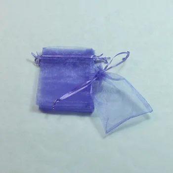  AY Чанта, изработена От Органза Сватбена Украса 100 бр 9x12 см Цвят Лилав Полза на Бижута, Опаковане на Подаръци Калъф За Вечерни Чанти За Бонбони
