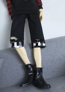  BJD куклени панталони с принтом в стил рок, пятицентовые панталони с дупки черен цвят за 1/3 BJD SD17 SSDF аксесоари за кукли, дрехи за кукли