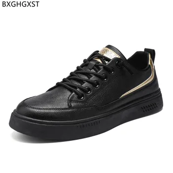  Black Leather Casual Men Shoes Designer Платформа Shoes for Man 2022 Мъжки Обувки Casual Men Sneakers Мъжки ежедневни обувки