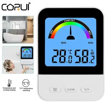 CoRui Интелигентен Сензор за температура и влажност на Цифров Електронен LCD Дисплей Термометър за помещения с Указания по Сухия и една мокра Комфорт