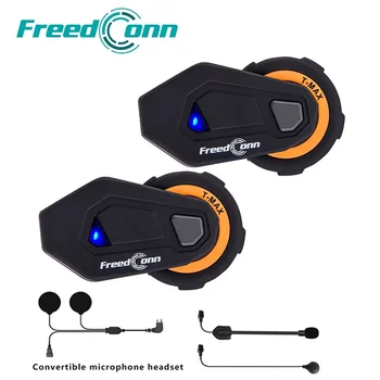  FreedConn T-max Мотоциклет Шлем Интерком 6 Състезатели Bluetooth Слушалки с FM радио Moto Intercomunicador