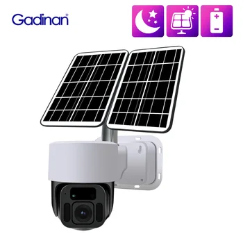  Gadinan 4G/wi-fi Слънчеви панели, Външна PTZ камера IP65 Рейтинг Водонепропускливост 4X цифрово увеличение 128 GB Двустранен Аудиосвязь в реално време