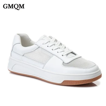  GMQM/ класически модни дамски обувки на платформа с шнур, вулканизированная обувки с нисък покрив, удобен за окото, спортни обувки, дишаща обувки на плоска подметка