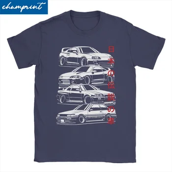  JDM Легенди Тениска за Мъже И Жени Японски Автомобил Зашеметяващ Памучни Тениски с Кръгло Деколте И Къс Ръкав Тениски, Блузи с Графичен Принтом
