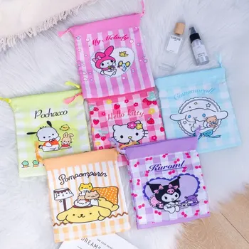  Sanrio Скъпа Чанта от съвсем малък, Сладко Аниме Kuromi My Melody, Холщовая Чанта Cinnamoroll Pochacco, Пътна Козметична Чанта За Съхранение, Подарък Чанта
