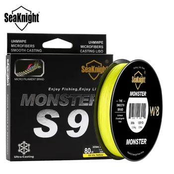  SeaKnight Monster /Manster S9 300 М Оплетка на Въжето 9 Нишки Мультифиламентная PE риболов линия 30LB 40LB 50LB 80LB £ 100 Зелен Жълт