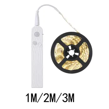  USB PIR Датчик за Движение Ленти Led Светлина Шкаф Кухненски Шкаф Лампа Лампи 5 В PIR за Движение Акумулаторни Ленти Сензор за интериор