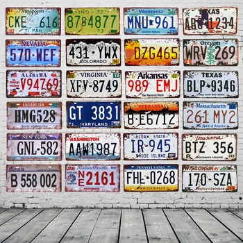  Американски Регистрационен Номер, Тексас, Ню Йорк, Калифорния Автомобилен Номер Метален Ретро Тенекиен Знак Декоративен Стенен Плакат Бар Има Стикер На Стената