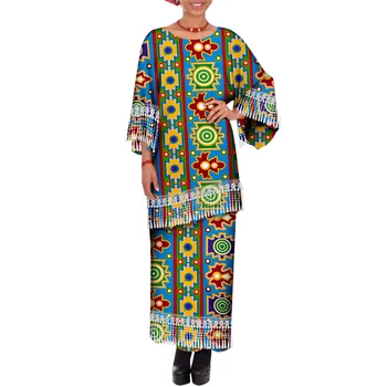  Африканска традиционно Облекло, за Жени, по-Големи Размери, Комплекти от 2 теми, Костюми, Луксозен Халат за баня, Поли и Блузи, Макси, Дашики, Вечерни рокли, Wy151