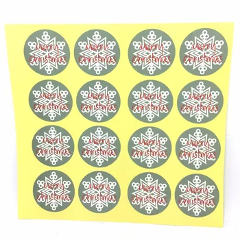  Весела Коледа сив кръг оборудване запечатване паста декорация на хартиени етикети 35 мм 160 бр./лот