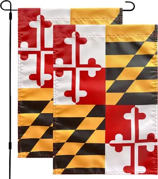  Градински флаг на щата Мериленд, Двупосочен Декоративни храсти за външно двор, 12 