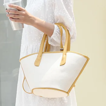  Дамска чанта в корейски стил, Дамски Чанта от изкуствена кожа, Холщовое Мозайка Кофа, Модерни МЕКИ Чанти през рамо със Закопчалка, Чанти и торби през рамо, Универсални