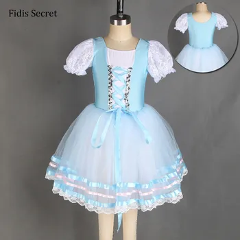  Детска Небето-Синьо Селски Романтична Балетната Поличка Сценична Дрехи, дрехи за момичета, 