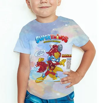  Детска Тениска Superzings 10, тениски с анимационни герои за Момичета и момчета, Тениски с кръгло деколте, Летни Блузи с къс ръкав, Camiseta, Детски дрехи, фланелка