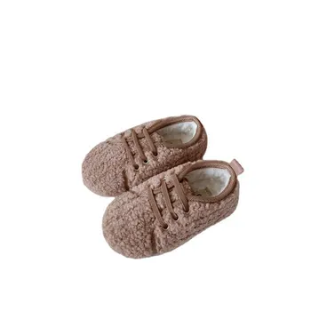  Детски ежедневни обувки 2022 Зима Новата Модерна Класическа Проста Памучен обувки за момчета Многоцветен Топло Плюс Кадифе Обувки с мека Подметка