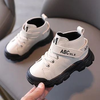  детски обувки Обувки Martin от качествена кожа 2021 г. Нови есенни детски обувки обувки за момчета детски детски обувки
