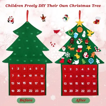 Децата DIY Фетровая Коледна Елха Весела Коледна Украса За Дома 2022 Коледни Украси Коледно Дърво Навидад 2023 Коледни Подаръци