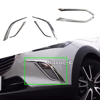  За Mazda CX-3 CX3 2017 2018 2019 2020 2021 2022 Автомобилен Корпус Главоболие Предни Противотуманный Фенер Рамка Лампи Стик За Вежди ABS Хром 4 бр.