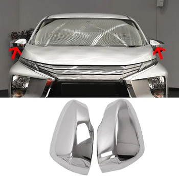  за Mitsubishi Xpander 2017 2018 2019 Сребрист Корпус Огледала за обратно виждане, Декоративна Капачка, Капачка-Странична Врата Огледален капак