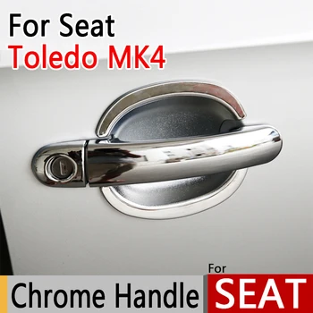  За SEAT Toledo 4 MK4 2012-2016 Луксозни Хромирани Външни Дръжки на Вратите Седалките Аксесоари Етикети За Стайлинг на автомобили 2013 2014 2015