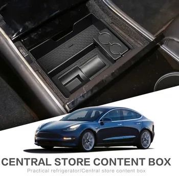  За Tesla, Модел 3, Централна Конзола Органайзер Тава Подлакътник Кутия За Съхранение На Тавата С Контейнер За Аксесоари