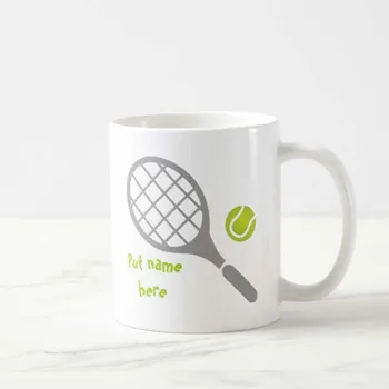  Забавен топка за тенис на поръчка кафеена чаша Керамични чаши, Подаръци от любителите на тениса и деца