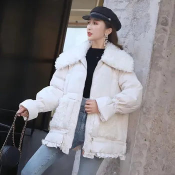  Зимни Палта, Дамски Дебела Модни Дрехи с Дълъг Ръкав, с високо качество Якета за Жени, Зимно Бяло Палто Дамско Яке 2020
