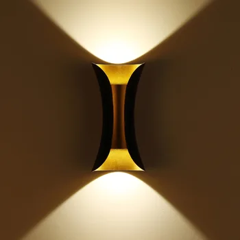  Златен, с монтиран на стената Лампа Led Водоустойчива С Двойна Глава IP65 Алуминий 10 Watt LED COB Верандата Врата Лампата за Вътрешно Външно Декорация от Стенни Спалня