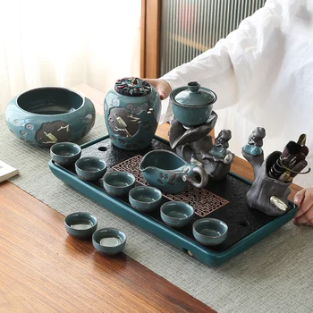  Китайски Керамични Чай Кунг-фу Мач Кафе Аксесоари За Заваряване на Церемониалния Чайник Комплект Чаши за Вино Офис Tetera Tazas Домашна Чаена Посуда