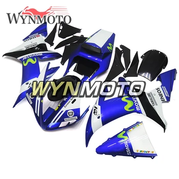  Кожух от ABS-пластмаса За Yamaha YZF1000 R1 Година на производство 2002 2003 02 03 Комплект Обтекателей мотоциклет Автомобил Синьо-Бели Обтекатели