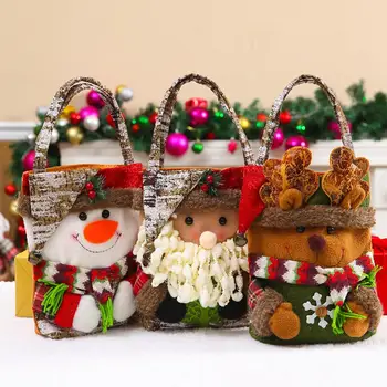  Коледен Подарък Чанта Бонбони Дядо Коледа Лосове Снежен Човек Кукла Fabric Bag Коледна Украса