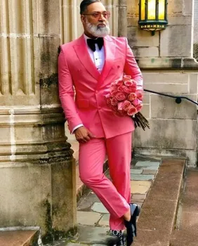  Красив Годеник Разгара на Ревера Смокинги за Младоженеца-Мъжки Сватбена рокля Мъжки Яке Blazer на Бала вечеря (Яке + Панталон + Вратовръзка) 05