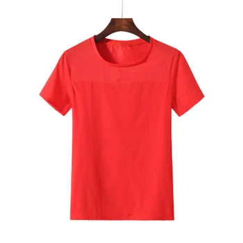  лятна однотонная тениска с къс ръкав, женски тънък топ, дамски универсална долната риза с кръгло деколте, 2020 г.