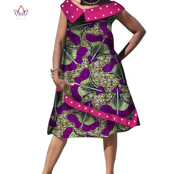  Лятото Женствена рокля в африканския стил с v-образно деколте, Реколта дрехи Макси, дашики, Базен, Дължина до коляното, Дрехи Големи Размери, дамски халат Midi, WY5049