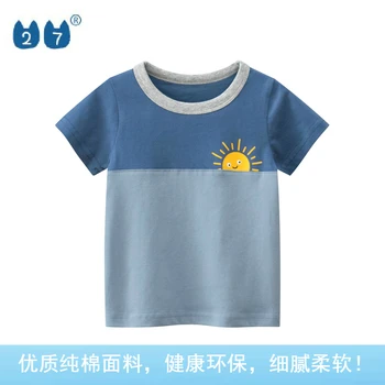  Марка детски дрехи, лятна новост 2021 година, корейската детски дрехи, памучен тениска с къси ръкави и анимационни герои за момчета