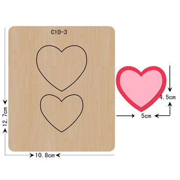  Нова Любов, сърцето Дървена плашка за Scrapbooking C-10-3 Режещи Печат